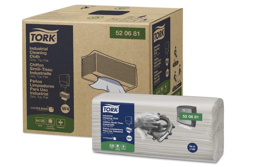 Tork&reg; Industrial Cleaning Cloth, Grey Folded